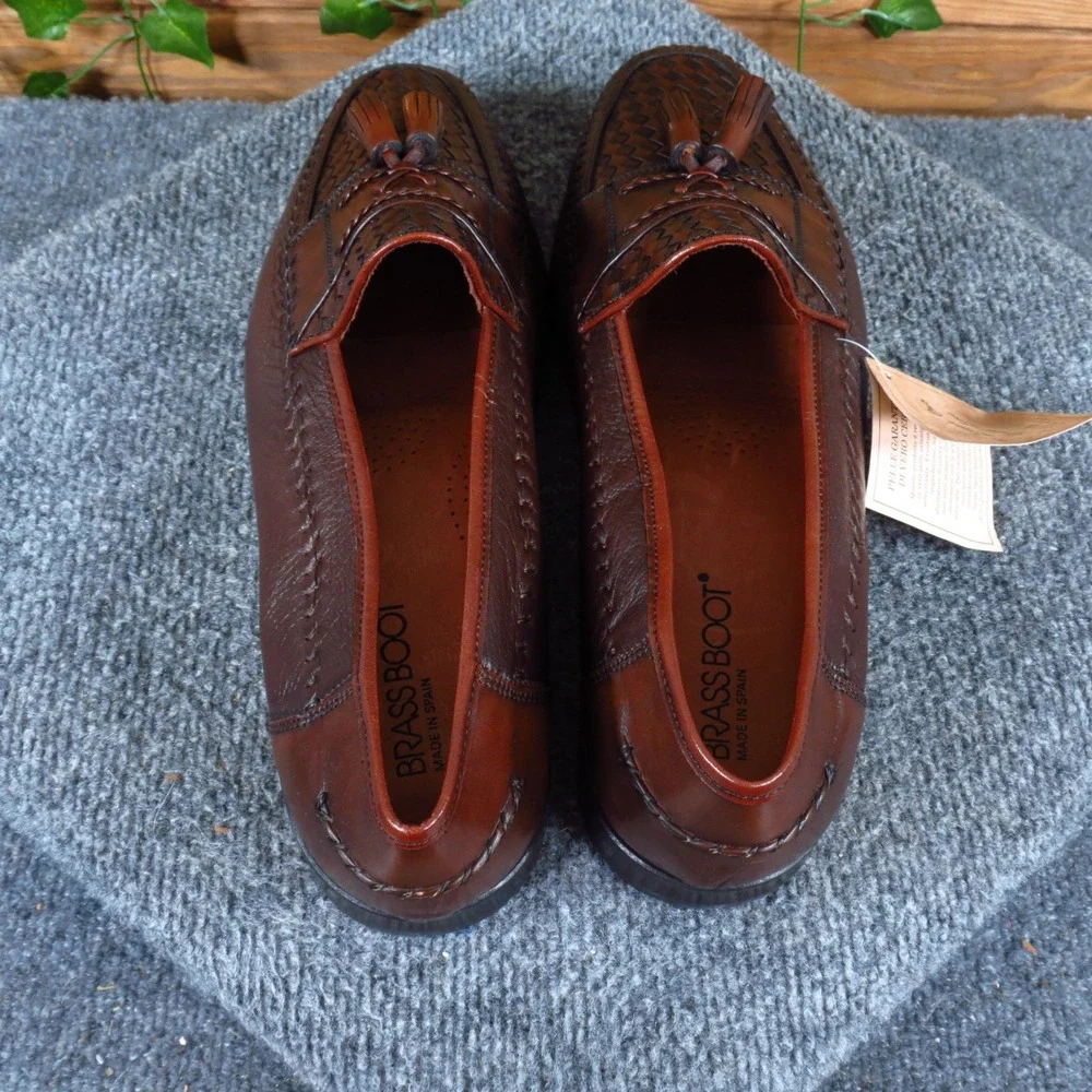 Brass Boot Arpel Mens Tassel Loafer Size 12 Dress Shoes Woven Brown Deerskin